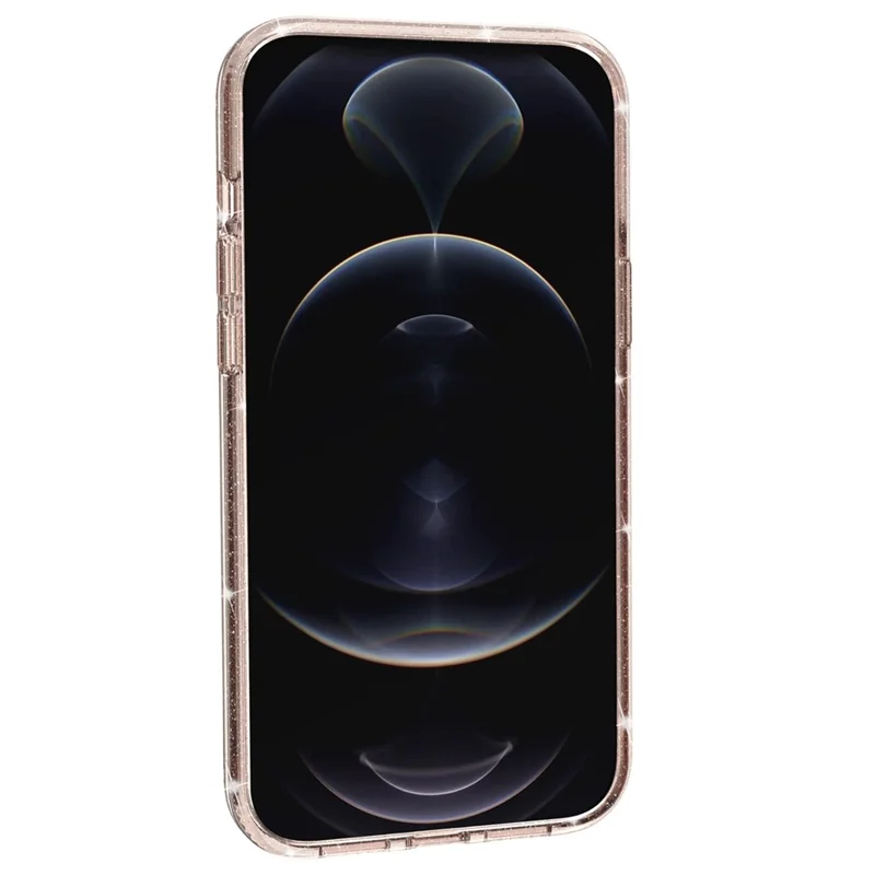 For iPhone 15 Plus Sparkly Glitter Protective Case Shockproof Hard PC + Soft TPU Phone Cover - Gold