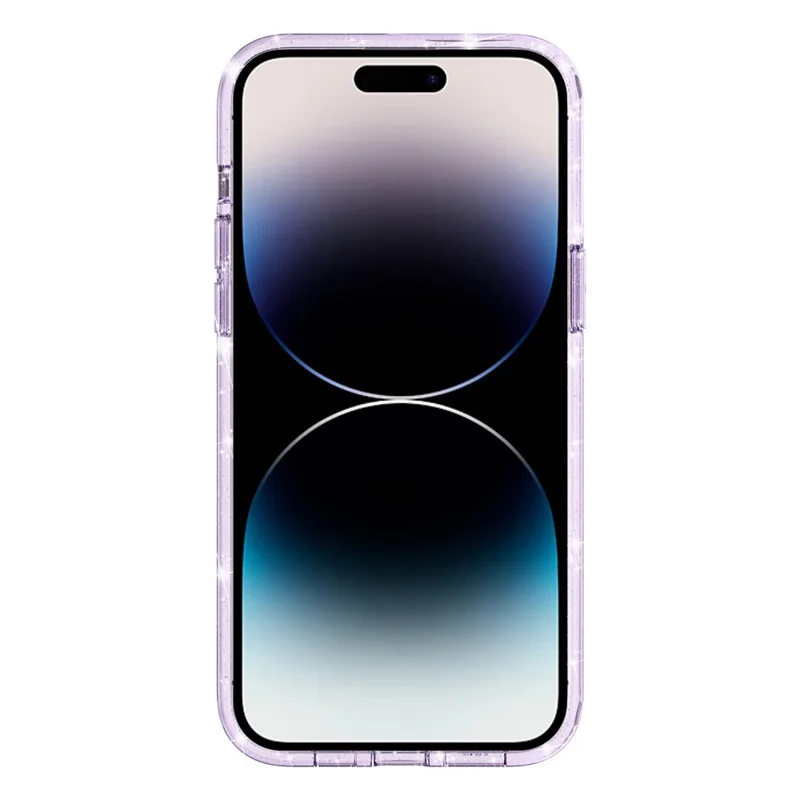 For iPhone 15 Pro Max Sparkly Glitter Protective Case Hard PC + Soft TPU Anti-scratch Phone Cover - Purple