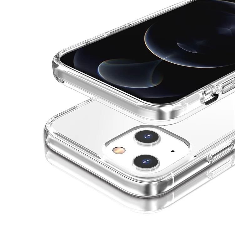 Transparente Handyhülle für iPhone 15, Hart-PC + Weich-TPU-Hülle Anti-Kratzer Hybrid-Cover - Transparent