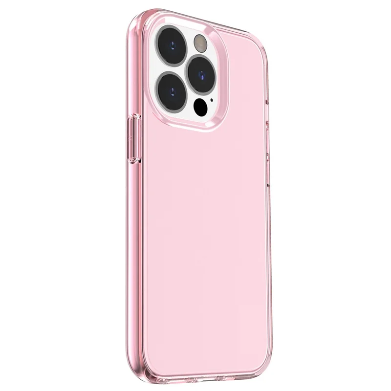 Transparent Phone Case for iPhone 15 Pro Max , Anti-fall Hard PC + Soft TPU Case Hybrid Cover - Transparent Pink