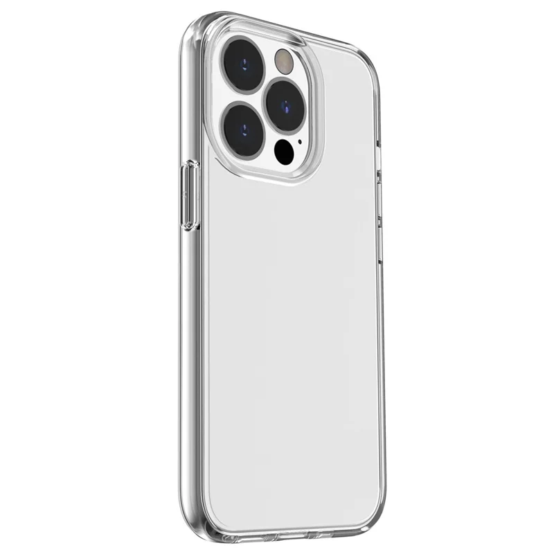Coque de téléphone transparente pour iPhone 15 Pro, coque hybride anti-collision en PC dur + TPU souple - Transparent