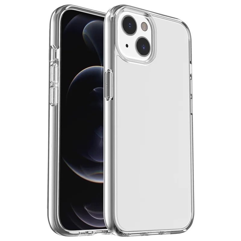 Handyhülle für iPhone 15 Plus, transparente harte PC + weiche TPU-Hülle Hybrid-Cover - transparent
