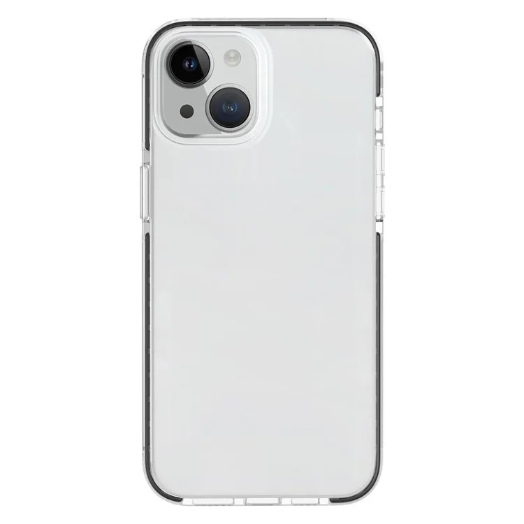 Clear Phone Cover for iPhone 15 , Flexible TPU+TPE Shell Shockproof Cell Phone Case - Transparent Black