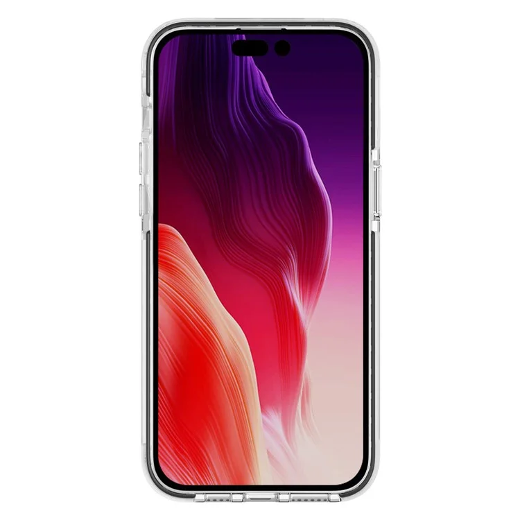 Für iPhone 15 Pro Max Flexibles TPU+TPE Klares Handyhülle Superslim Stoßfest Handyhülle Schale - Transparentes Schwarz