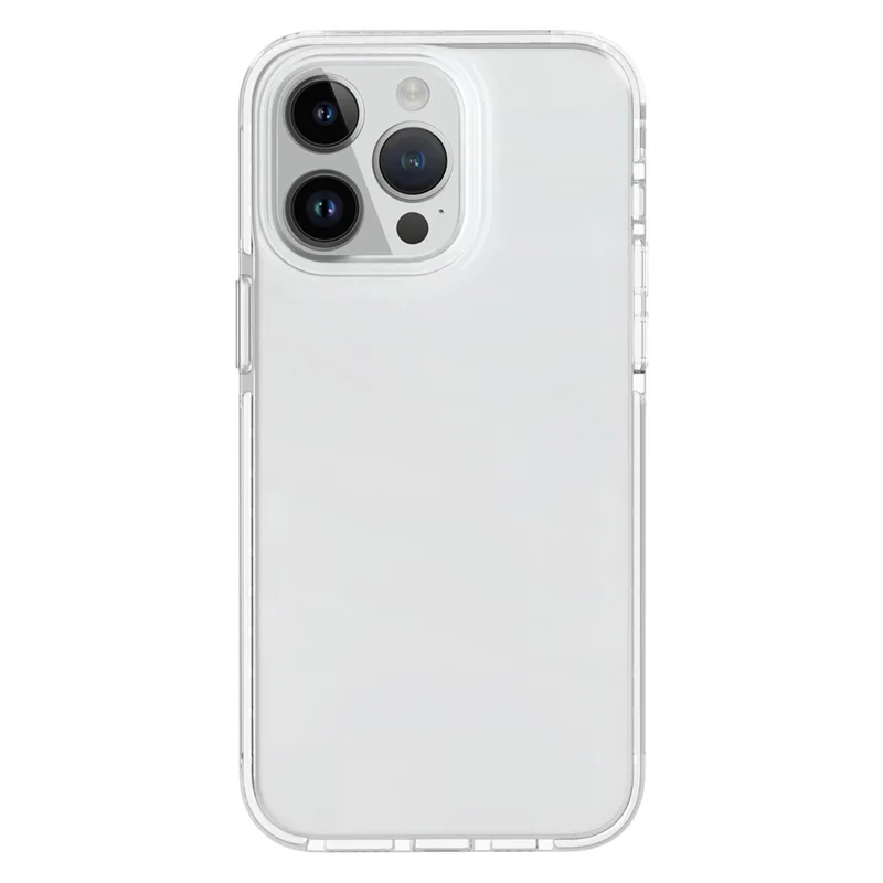 For iPhone 15 Pro Max Flexible TPU+TPE Clear Phone Cover Super Slim Shockproof Cell Phone Case Shell - White