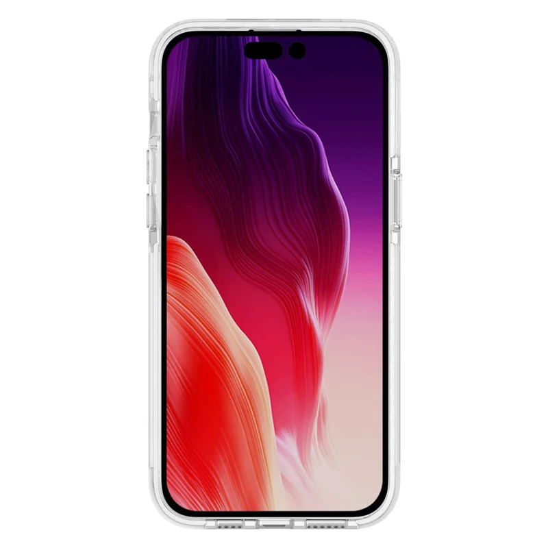 For iPhone 15 Pro Max Flexible TPU+TPE Clear Phone Cover Super Slim Shockproof Cell Phone Case Shell - White