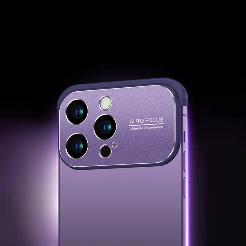 For iPhone 12 Pro Max TPU + Aluminium Alloy Slim-Fit Phone Case with Lens Frame Protection Cover - Gold