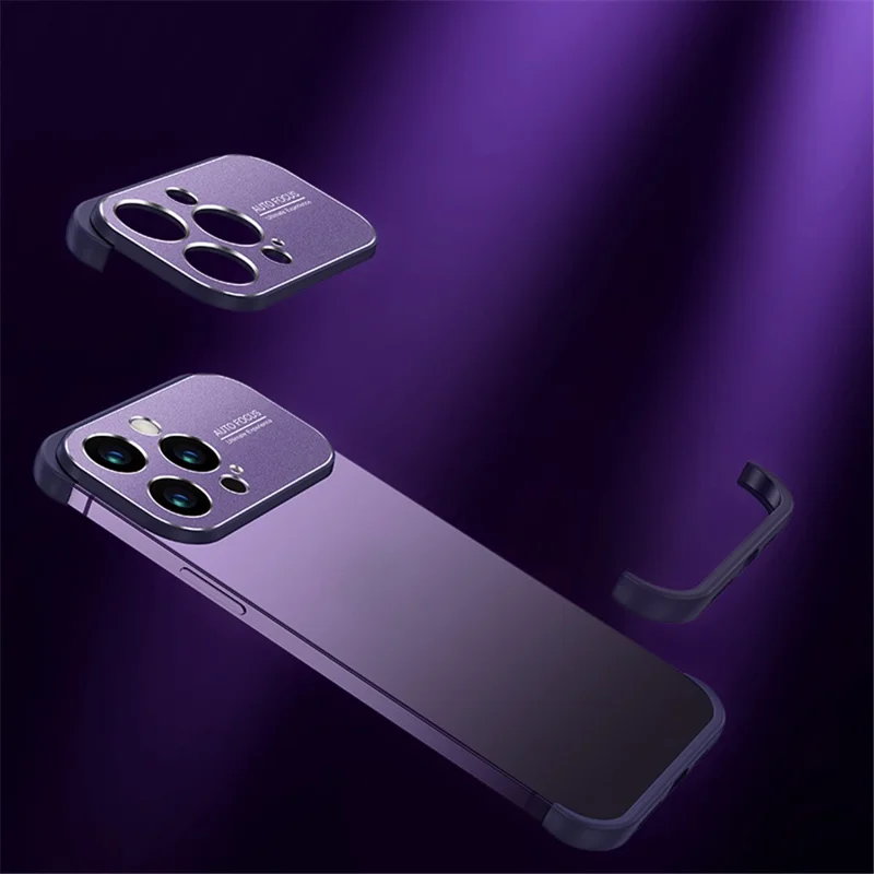 For iPhone 12 Pro Max TPU + Aluminium Alloy Slim-Fit Phone Case with Lens Frame Protection Cover - Gold