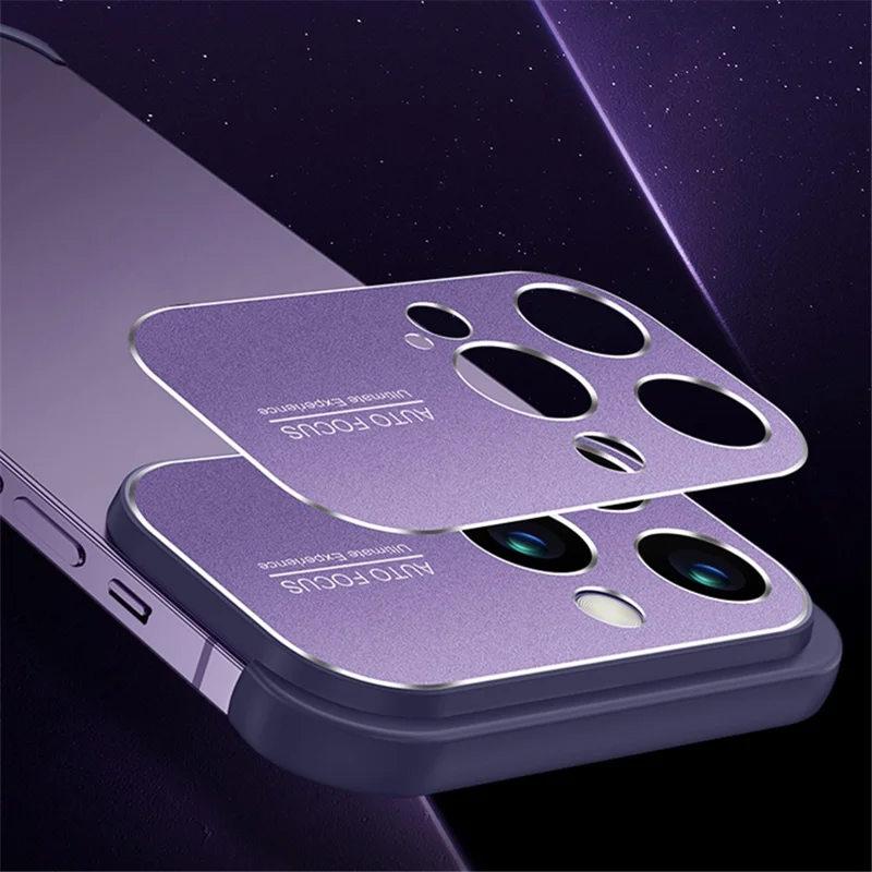 For iPhone 12 Pro Max TPU + Aluminium Alloy Slim-Fit Phone Case with Lens Frame Protection Cover - Gold