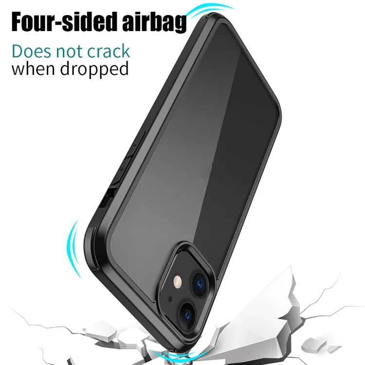 Прозрачный чехол для iPhone 11 с двухсторонним закаленным стеклом + силиконовая рамка Защитный чехол - черный
