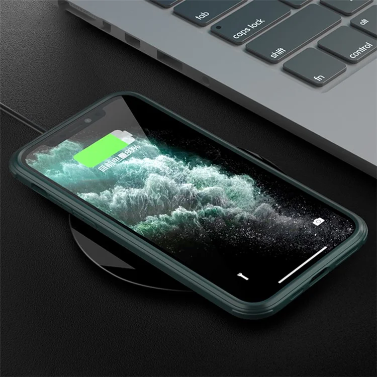 Per iPhone XR Protezione Completa del Corpo Custodia Trasparente Vetro Temperato Doppio Lato + Cornice in Silicone Protezione per Telefono - Verde Mezzanotte
