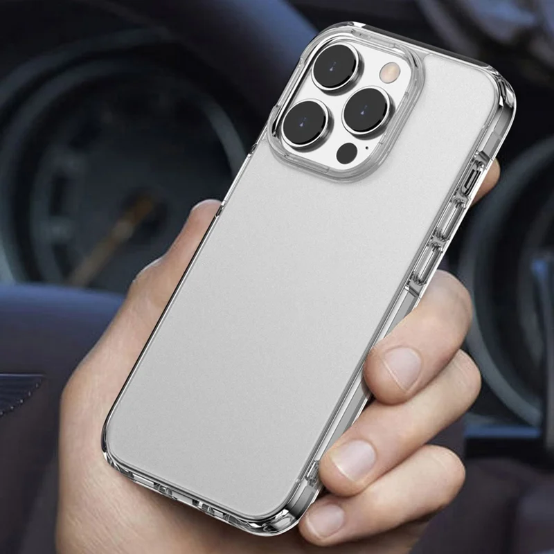 MOCOLO K29 Anti-Fingerprint Matte Slim Case for iPhone 15 Pro Max Shockproof PC+TPU Phone Cover - Transparent
