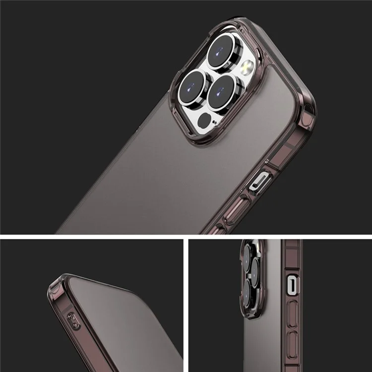MOCOLO K29 Anti-Fingerprint Matte Slim Case for iPhone 15 Pro Max Shockproof PC+TPU Phone Cover - Dark Brown