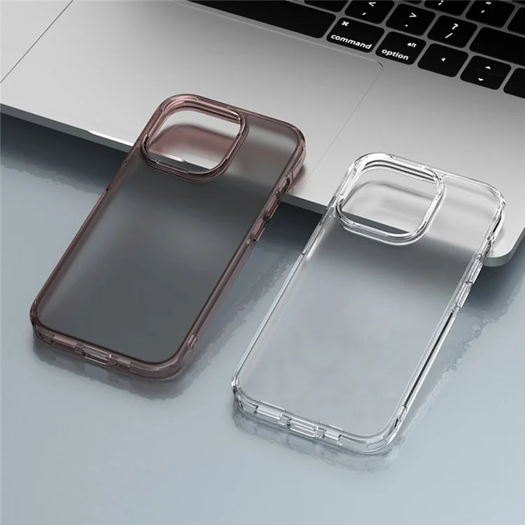 MOCOLO K29 Anti-Fingerprint Matte Slim Case for iPhone 15 Pro Max Shockproof PC+TPU Phone Cover - Dark Brown