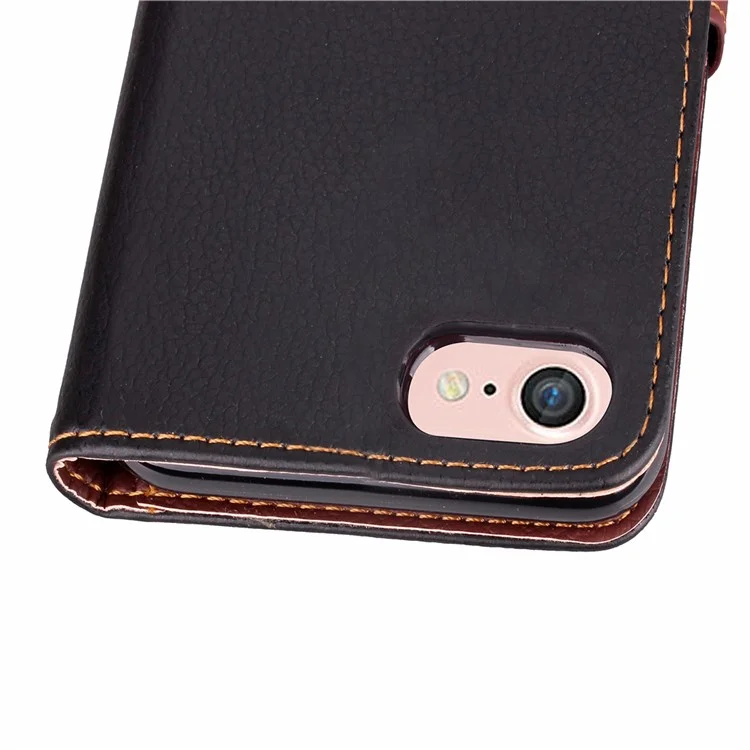 Leaf Shape Magnetic Flap Leather Wallet Case for iPhone 8 / 7 4.7 inch - Black