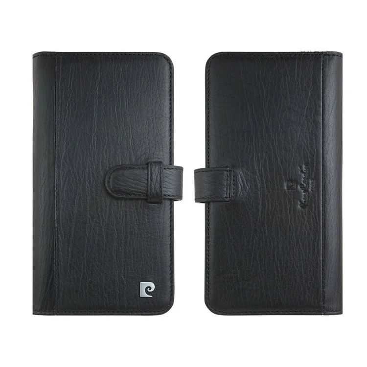 PIERRE CARDIN Wallet Genuine Leather Flip Case for iPhone 6s 6 4.7 - Black
