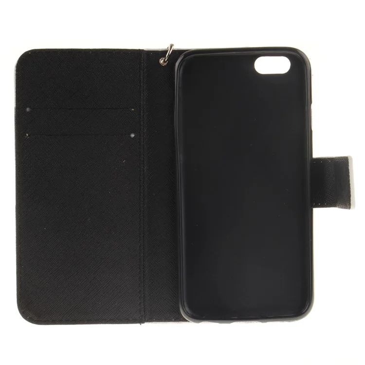 Leather Wallet Case Cover with Wrist Strap for iPhone 6s 6 4.7 - Panda