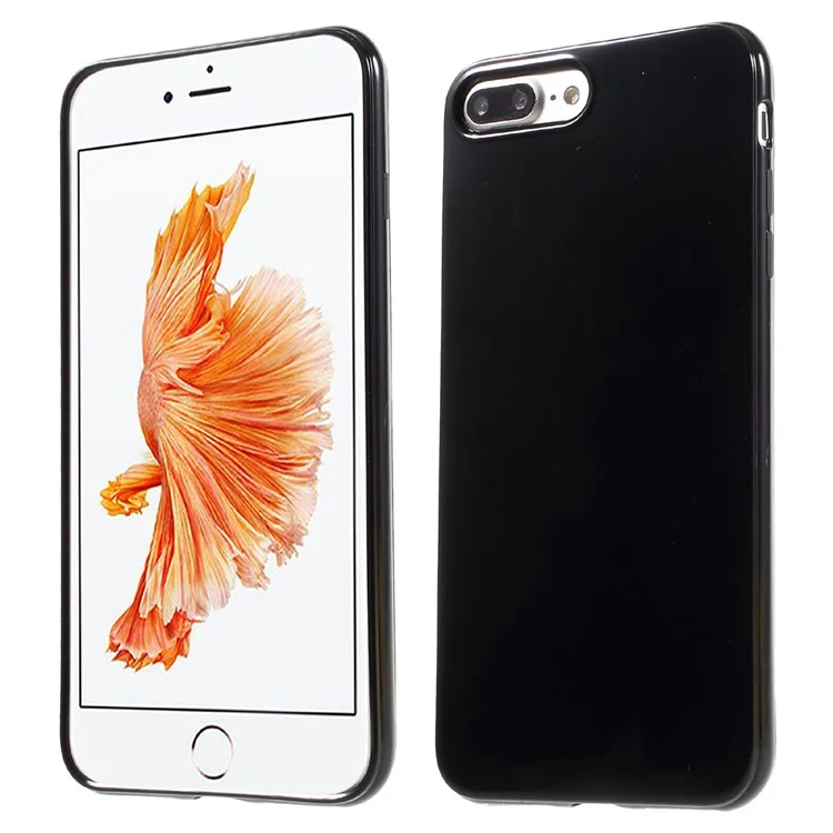Glossy TPU Gel Back Case for iPhone 8 Plus / 7 Plus - Black