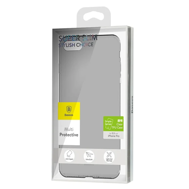 BASEUS Simple Series Clear TPU Case for iPhone 8 Plus / 7 Plus 5.5 Inch - Black