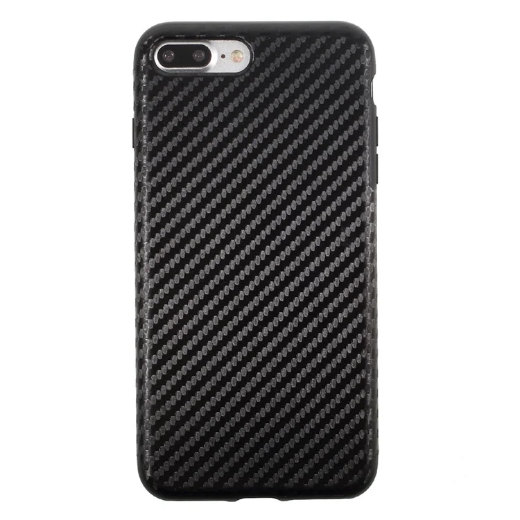 Carbon Fiber TPU Phone Case for iPhone 8 Plus / 7 Plus - Black