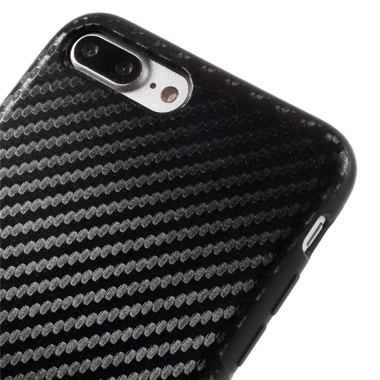 Carbon Fiber TPU Phone Case for iPhone 8 Plus / 7 Plus - Black