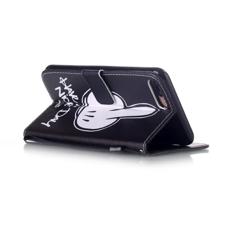 Leather Stand Cover with Card Slots for iPhone 8 Plus / 7 Plus 5.5 inch - Have A Nice Day