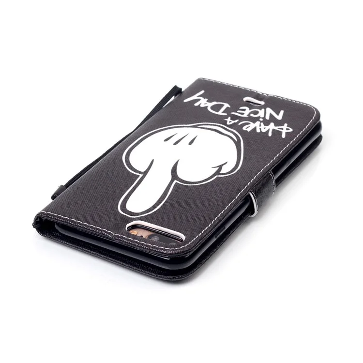 Leather Stand Cover with Card Slots for iPhone 8 Plus / 7 Plus 5.5 inch - Have A Nice Day