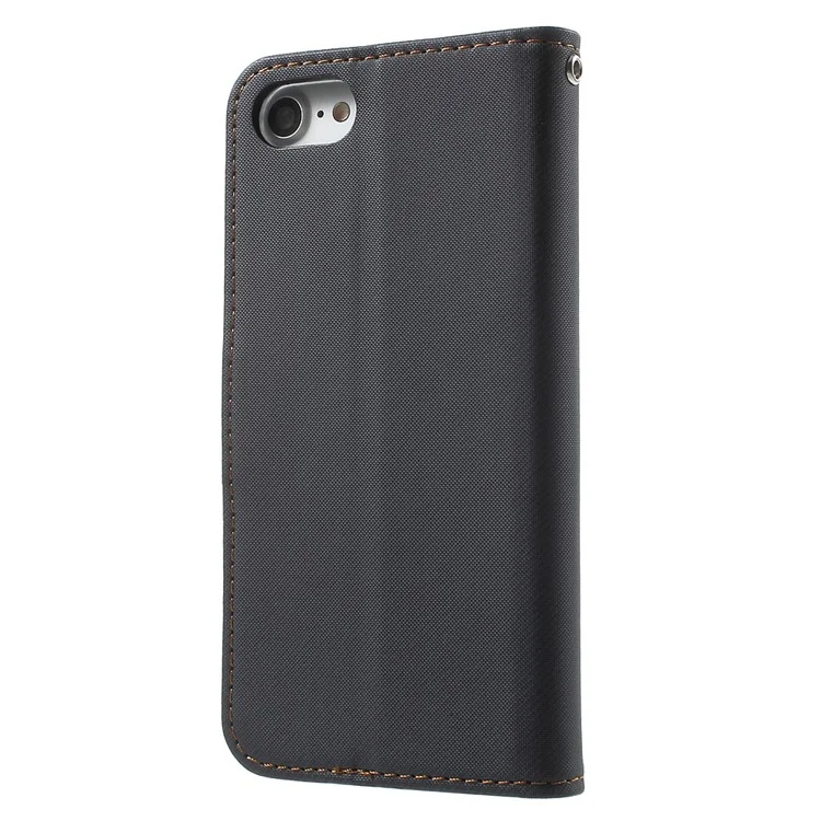 ROAR KOREA Twill Grain Leather Wallet Case for iPhone 8 / 7 4.7 inch - Black
