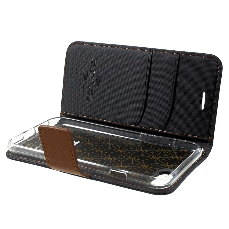 ROAR KOREA Twill Grain Leather Wallet Case for iPhone 8 / 7 4.7 inch - Black