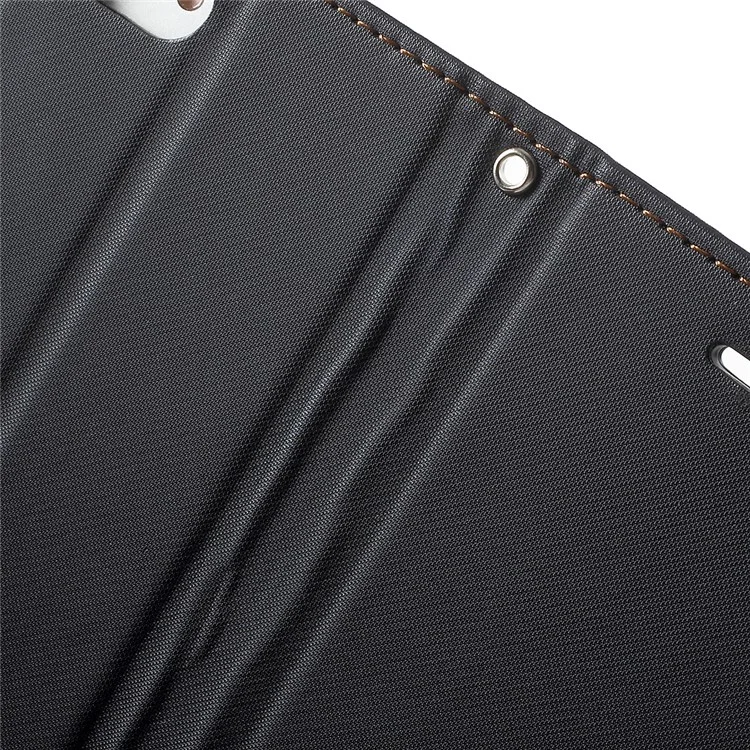ROAR KOREA Twill Grain Leather Wallet Case for iPhone 8 / 7 4.7 inch - Black