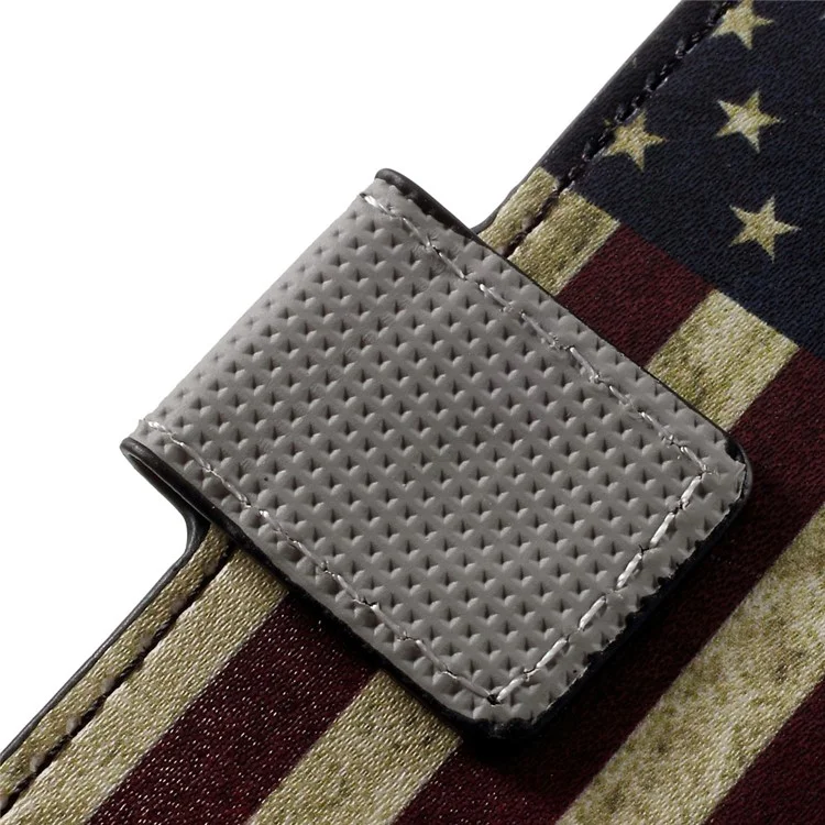 Flip Leather Wallet Stand Case Pour Iphone 7/8 / se (2020) / se (2022) - Drapeau Américain Rétro