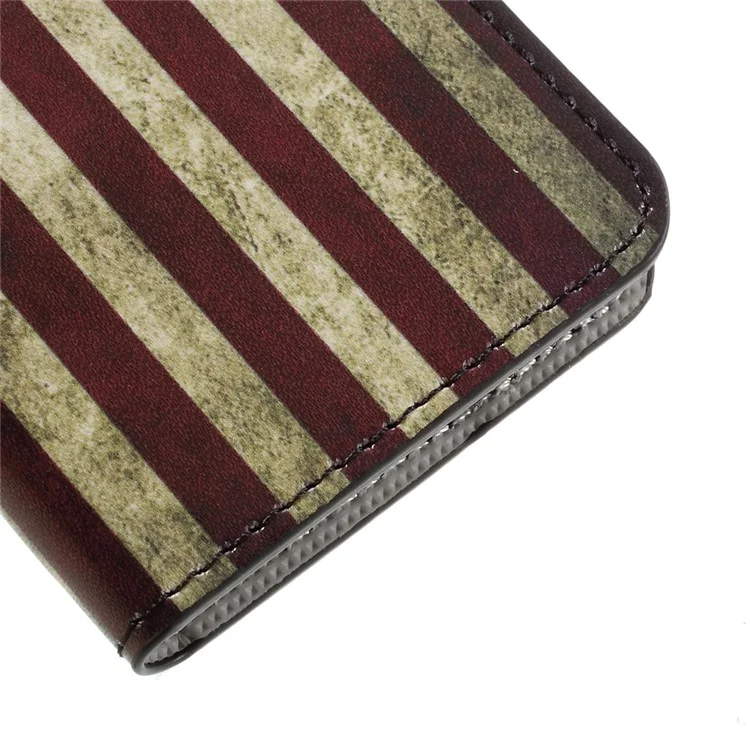 Flip Leather Wallet Stand Case Pour Iphone 7/8 / se (2020) / se (2022) - Drapeau Américain Rétro