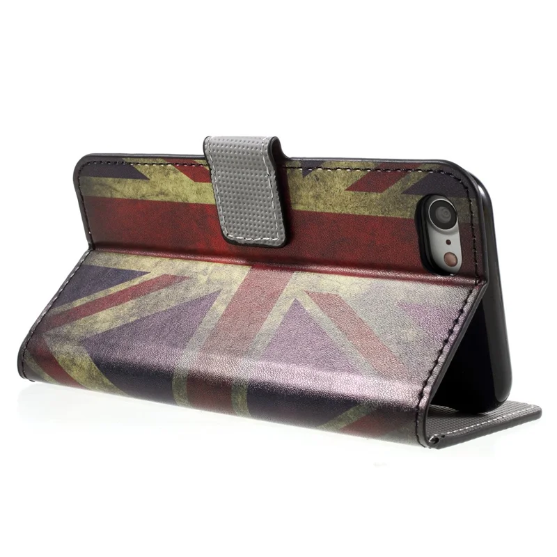 Flip Leather Wallet Stand Cover for iPhone 7/8/SE (2020)/SE (2022) - Vintage UK Flag
