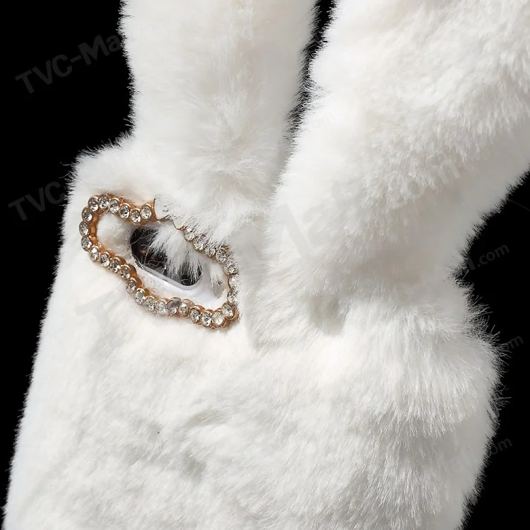 Bunny Shape Warm Fur TPU Case for iPhone 8 Plus / 7 Plus 5.5 inch - White