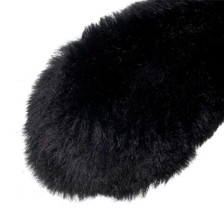 Rabbit Shape Warm Fur TPU Cell Phone Casing for iPhone SE (2020)/SE (2022)/8/7 4.7 inch - Black