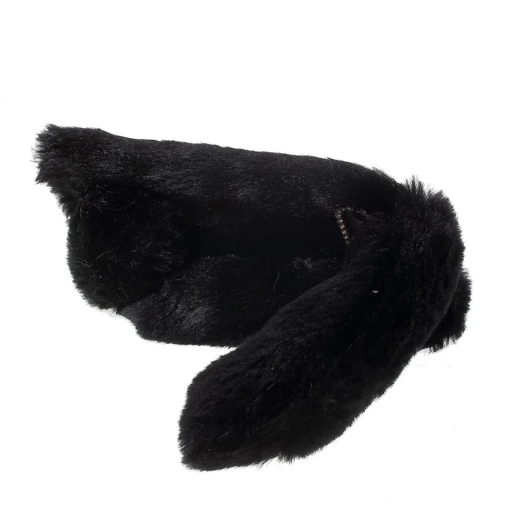 Rabbit Shape Warm Fur TPU Cell Phone Casing for iPhone SE (2020)/SE (2022)/8/7 4.7 inch - Black