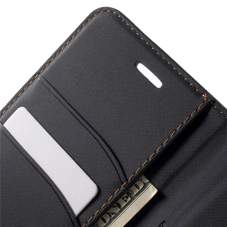 ROAR KOREA Twill Wallet Leather Stand Cover for iPhone 8 Plus / 7 Plus - Black