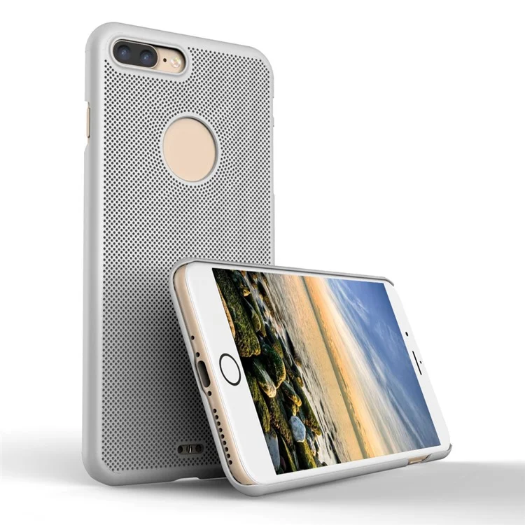 LOOPEE Hollow Mesh Hard PC Case for iPhone 8 Plus / 7 Plus - Silver