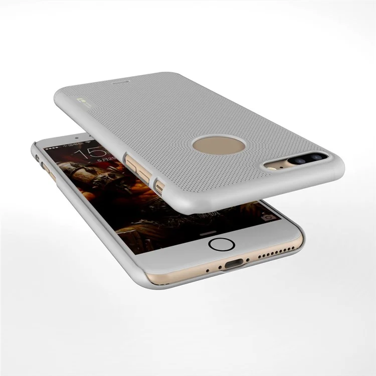 LOOPEE Hollow Mesh Hard PC Case for iPhone 8 Plus / 7 Plus - Silver