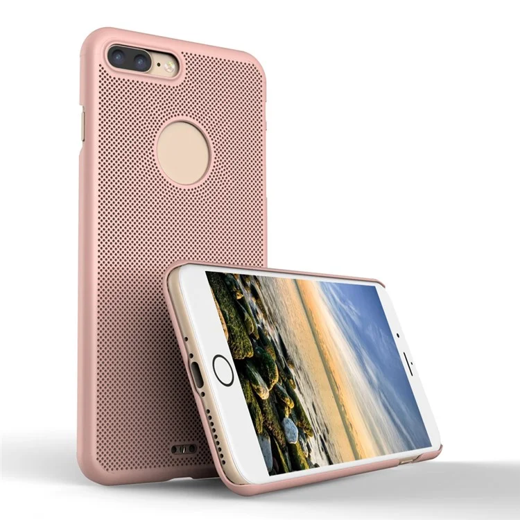 LOOPEE Hollow Mesh Hard Back Case for iPhone 8 Plus / 7 Plus - Rose Gold