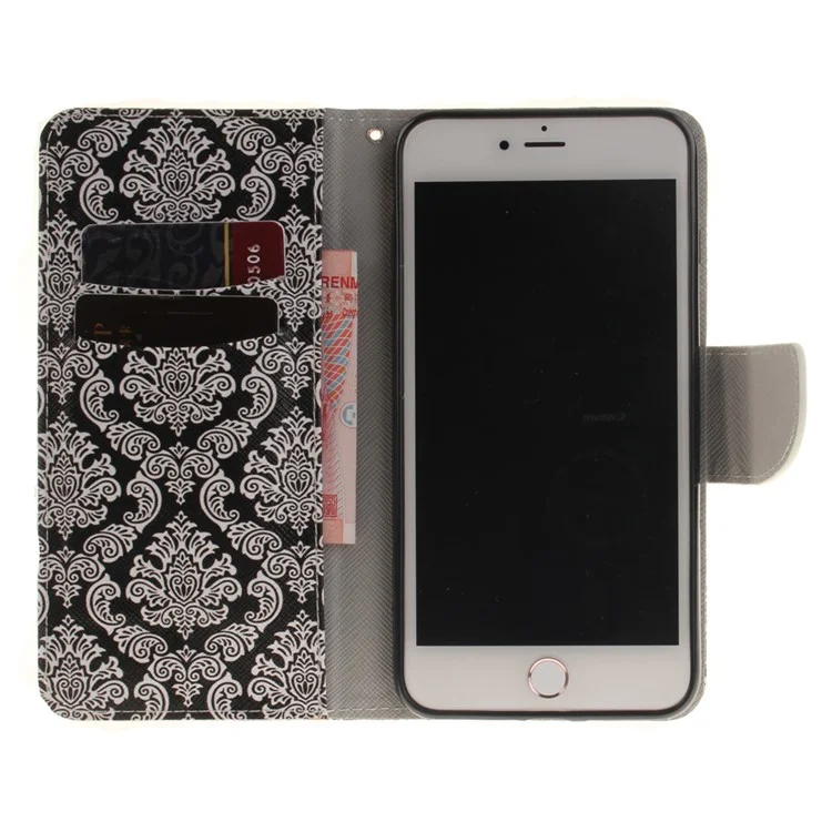 Wallet Leather Stand Case for iPhone 8 Plus / 7 Plus - Damask Flowers