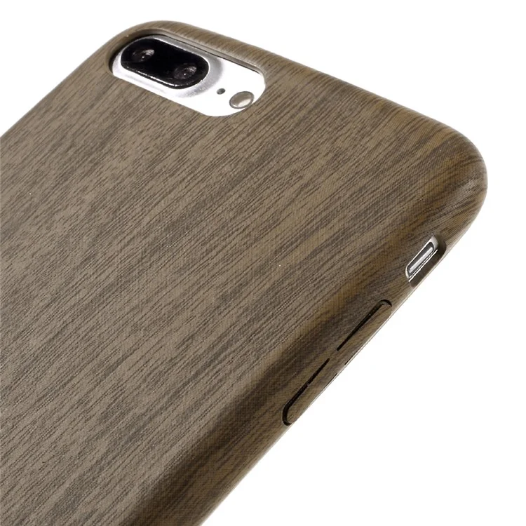 Wood Texture Leather Protective Phone Case for iPhone 8 Plus / 7 Plus - Brown