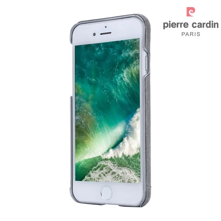 Pierre Cardin Couverture PC en Revue en Cuir Authentique Pour Iphone SE (2020) / SE (2022) / 8/7 4,7 Pouces - Gris