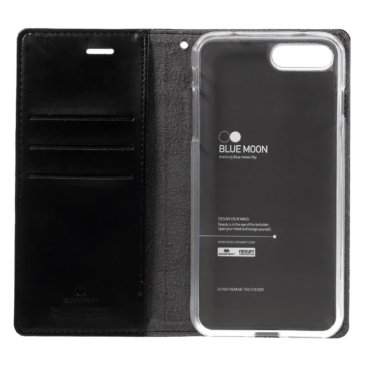 MERCURY GOOSPERY Blue Moon Flip Leather Case for iPhone 8 Plus / 7 Plus - Black