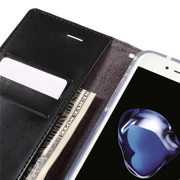 MERCURY GOOSPERY Blue Moon Flip Leather Case for iPhone 8 Plus / 7 Plus - Black