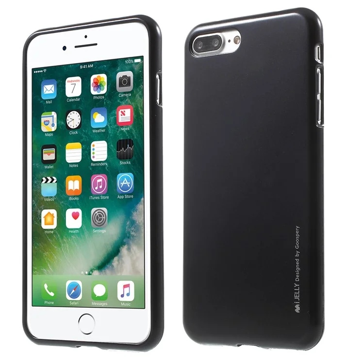 MERCURY GOOSPERY i JELLY Metallic TPU Cover for iPhone 8 Plus / 7 Plus 5.5 Inch - Black