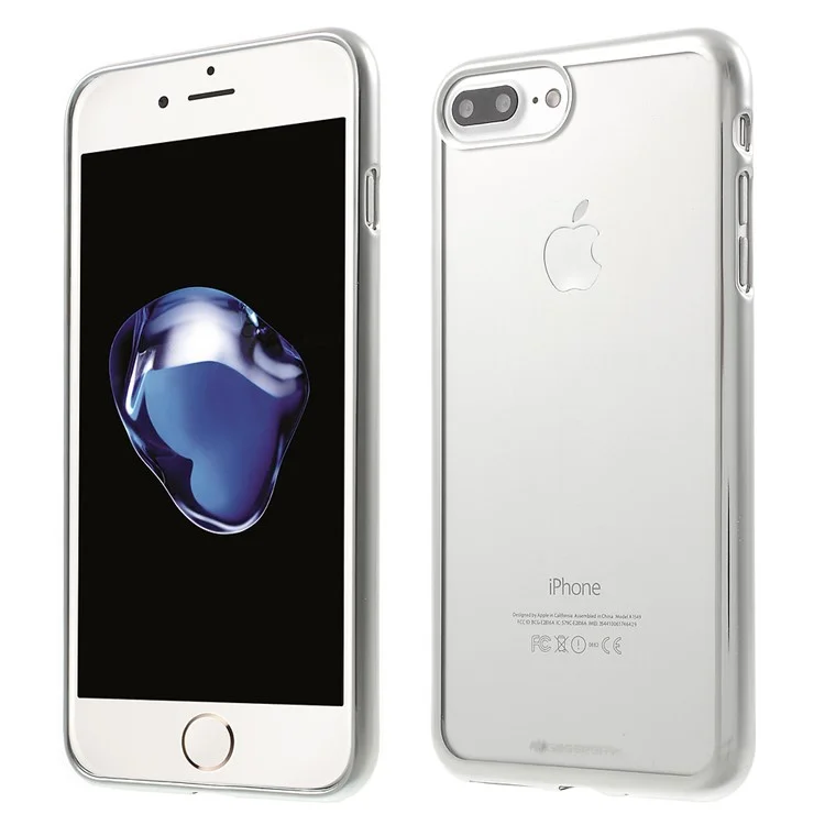 MERCURY GOOSPERY Ring 2 Case Electroplating TPU Clear Cover for iPhone 8 Plus / 7 Plus - Silver