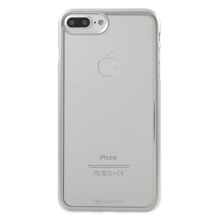 MERCURY GOOSPERY Ring 2 Case Electroplating TPU Clear Cover for iPhone 8 Plus / 7 Plus - Silver
