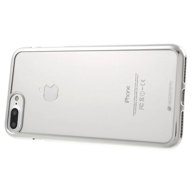 MERCURY GOOSPERY Ring 2 Case Electroplating TPU Clear Cover for iPhone 8 Plus / 7 Plus - Silver