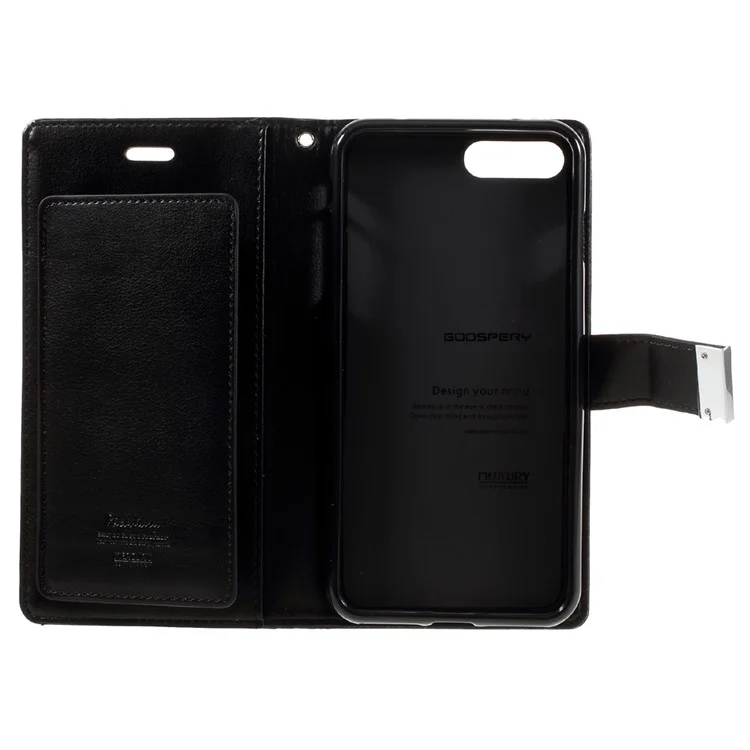 MERCURY GOOSPERY Rich Diary Leather Wallet Case for iPhone 8 Plus / 7 Plus - Black